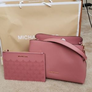 MK Michael Kors Rose purse and clutch
